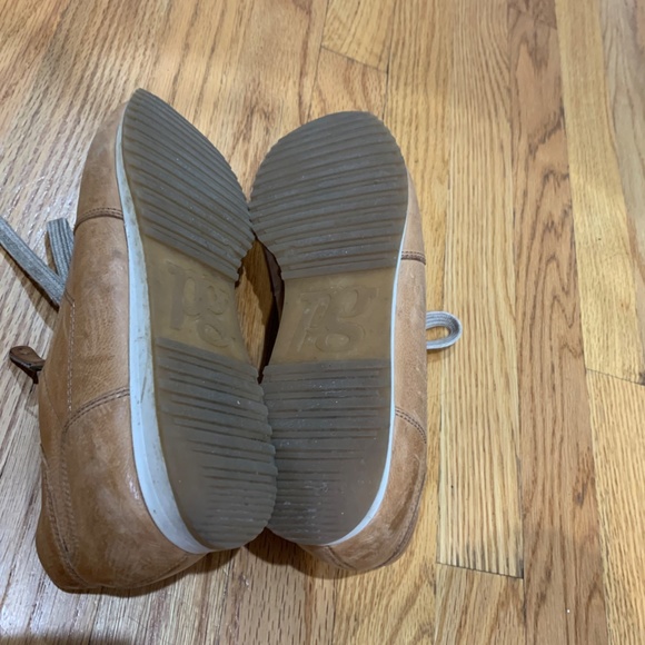 Paul Green Cage leather Sneakers Tan cognac zip lace up Sz 8.5 UK 6 Judy - Picture 14 of 16